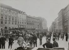 Brandkårsuppvisning vid Brunkebergstorg 1921