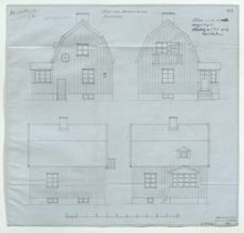 Bygglovsritningar till 1920-talsvilla i Bromma, kvarteret Vapenhuset 4 (dåvarande stadsägan Beckomberga 7)