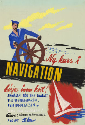 Färgglad affisch för kurs i navigation