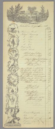 Matsedel från Hasselbacken 1861