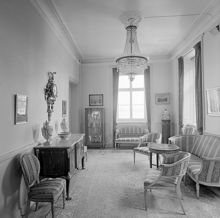 Skeppsbron 40, 2 tr. Inredningen kommer från K.S.A.K.S. 1962 rivna fastighet på Malmskillnadsgatan. (Kungliga svenska Aeroklubben)