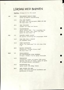 Program för ”Lördag med barnen” från Västerorts kulturkommitté