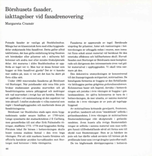 Börshusets fasader, iakttagelser vid fasadrenovering / Margareta Cramér