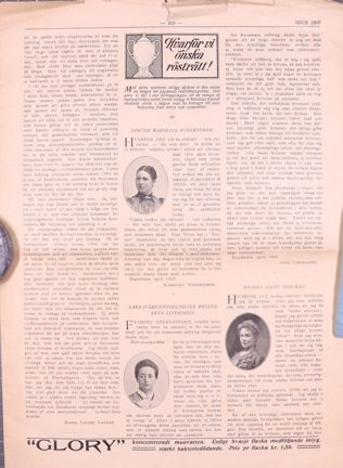 Tidningsartikel om kvinnlig rösträtt