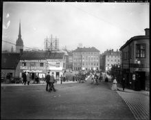 Västra Slussgatan norrut från Nedre Slussgatan