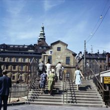 Trappa vid Slussen från tunnelbanan till Södermalmstorg