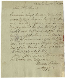 Pappa lovar leksaker och namnam om 4-årige Jacob sköter sig - brev 1814