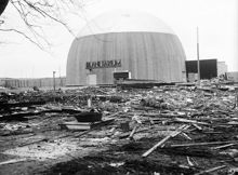 Området vid Stockholmsutställningens Planetarium rivs
