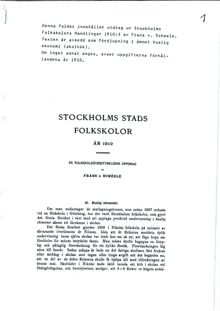 Folkskolekurs i huslig ekonomi, 1910
