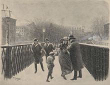 Snöoväder vid Riddarholmen