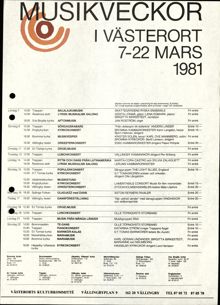 Program för musikveckor från Västerorts kulturkommitté