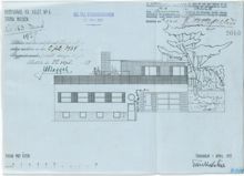 Ritningar till "Villa Myrdal" i Stora Mossen, Bromma, 1937
