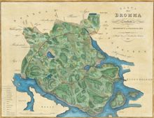 Karta över Bromma socken 1829