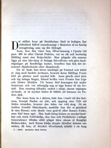 Pehr Wargentin - "Stockholms stads historia del 1" 1761