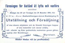 Föreningen för bistånd åt lytta och vanföra i Stockholm 1904