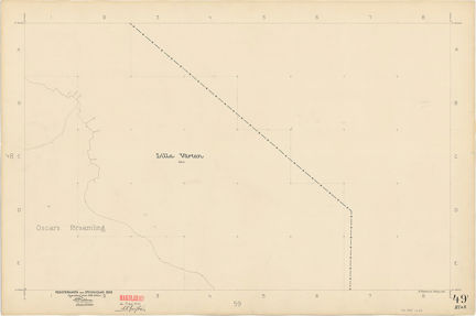Kartan är ritad i tusch på papper som gulnat med tiden
