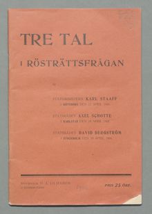 Tre tal i rösträttsfrågan