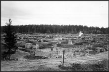 Småstugeområdet i Svedmyra under byggnad