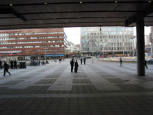 Sergels Torg mot kv. Stigbygeln och kv. Sporren