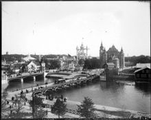 Utsikt över 1897 års utställningsområde på Djurgården