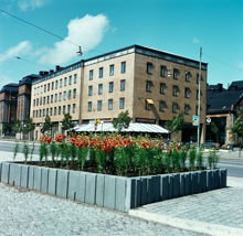 Plantering vid Munkbroleden. Vy mot kv. Icarus och Mälartorget
