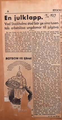 Julklapp till arbetslösa ungdomar 1933