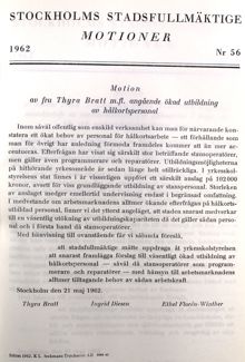Motion om ökad utbildning av hålkortspersonal - stadsfullmäktige 1962