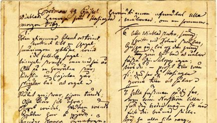 Fredmans 49. Epistel. Ulla Winblads hemresa från Hessingen i Mälaren om en sommarmorgon 1769. [Manuskript]