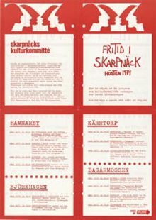 Programblad, Skarpnäcks kulturkommitté 1974