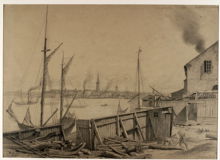 Ludwigsberg 1860. Stockholm från Skinnarviken