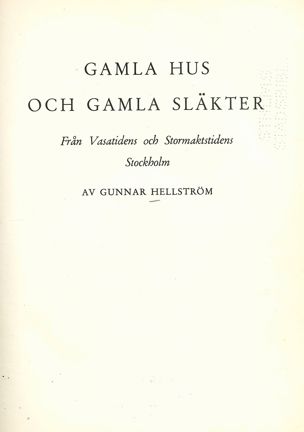 Omslagsbild Gamla hus och gamla släkter