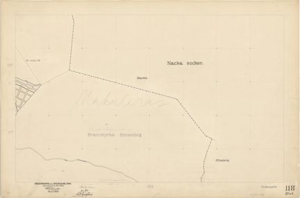 Bladet är ritat i tusch på papper som numera är gulnat