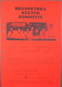 Inbjudan till konsert från Brännkyrka kulturkommitté