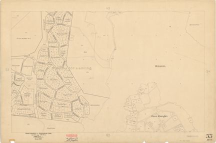 Kartan är ritad i tusch på papper som gulnat med tiden. Det finns också tillägg i blyerts.