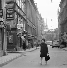 Drottninggatan sedd söderut vid Jakobsgatan