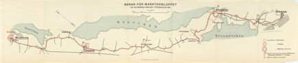 Karta över Olympiska spelens maratonloppsbana 1912