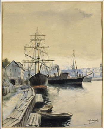 Stadsgården på Södermalm i slutet av 1800-talet eller början av 1900-talet. 