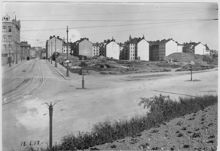 Hörnet av Skånegatan och Ringvägen den 12 juni 1917