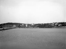 Lidingön med Lilla Värtan. Längst t.v. gamla Lidingöbron
