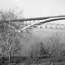 Västerbron sedd från Långholmen. Norr Mälarstrand i bakgrunden