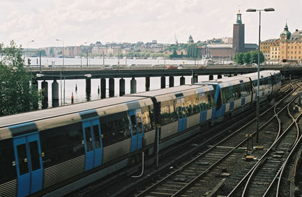 Tunnelbanan mellan Slussen och Gamla stan