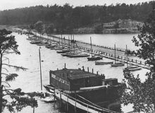 Gamla Tranebergsbro, från 1850-talet, västerut.