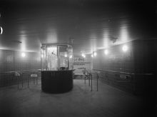 Station Södra Bantorget. Spärrkiosk sedd från gångtunneln