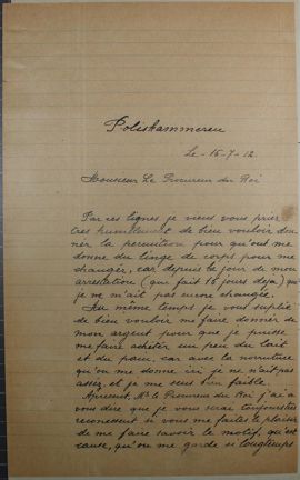 Franskspråkige F. Bosch Vilá undrar varför han suttit 16 dagar i arresten 1912.
