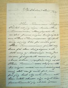 Anna Sofia K. ber kommissarie Lindgren att hjälpa henne ut ur fängelset under julen. Brev daterat 13/12 1884