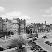 Spårvägspalatset - spårvägens huvudkontor. Till höger del av Norrhallen