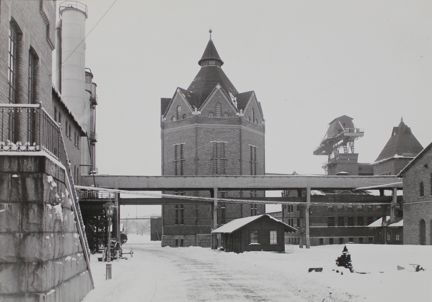 Svartvitt fotografi på Värtagasverket