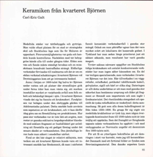 Keramiken från kvarteret Björnen / Carl-Eric Galt