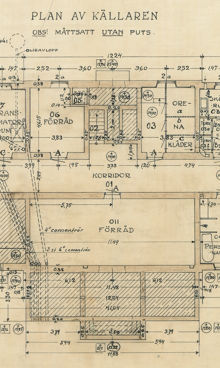 Beckomberga sjukhus, paviljong 10B för rumspatienter, källarplan